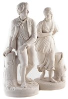 Lot 37 - Pair of Copeland Parian figures