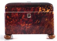 Lot 1 - Tortoiseshell tea caddy