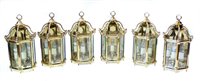Lot 327 - Six 20th century heavy gauge brass wall lamps.