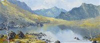 Lot 221 - Charles Wyatt Warren, Snowdonia lake scene, oil.
