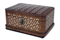 Lot 8 - 19th century French walnut and bone inlaid box.