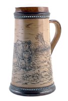 Lot 58 - Doulton Lambeth Hannah Barlow jug decorated with cows