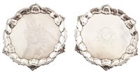 Lot 92 - Pair of Georgian small silver trays
