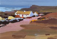 Lot 235 - Donald McIntyre, "Croft by the Sea", acrylic.