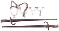 Lot 151 - Two Gras rifle bayonets with scabbards, also two sets of WW1 spurs