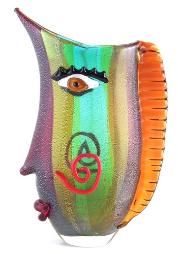 Lot 201 - Murano glass face vase