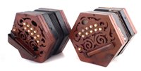 Lot 60 - Two Jones Anglo twenty key concertinas