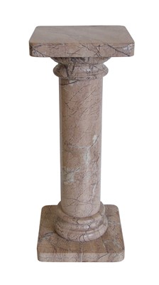 Lot 478 - First half 20th century pink veined marble pedestal.
