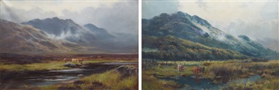 Lot 444 - H. Hadfield Cubley, "Clearing after rain, Barmouth" and "In Glencoe", oil (2).