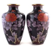 Lot 271 - Pair of Japanese Cloisonne vases