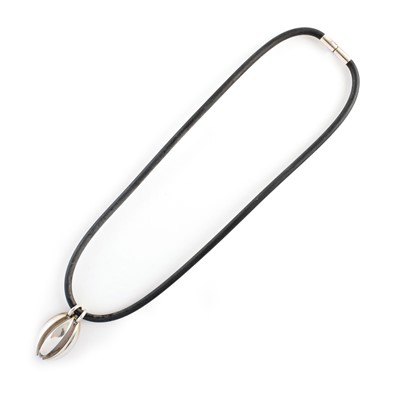 Lot 57 - Georg Jensen silver melon pendant necklace