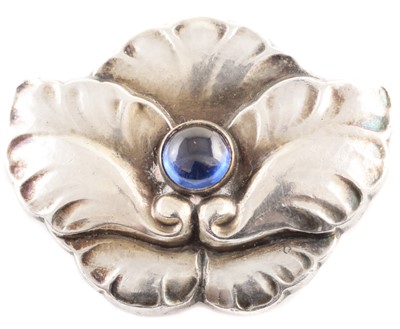 Lot 45 - Georg Jensen leaf and berry silver brooch