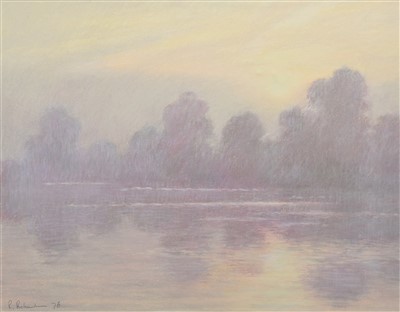 Lot 535 - Bob Richardson, "Evening Light, Pickmere", pastel.