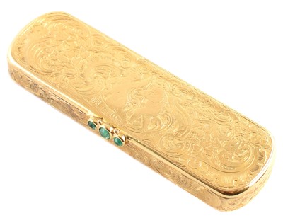 Lot 17 - George IV 18ct gold toothpick box by Alexander J Strachan
