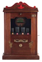 Lot 73 - Reproduction drop case or coin flip penny slot machine