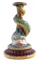Lot 219 - Minton Majolica candlestick