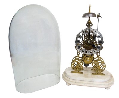 Lot 295 - 19th century skeleton clock