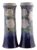 Lot 235 - Pair of Royal Doulton stoneware vases
