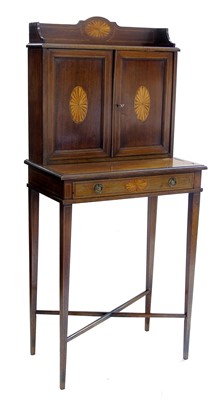 Lot 447 - Edwardian mahogany side cabinet.