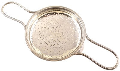 Lot 13 - Georgian silver lemon strainer