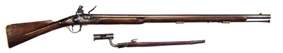 Lot 7 - Replica flintlock Brown Bess musket and bayonet