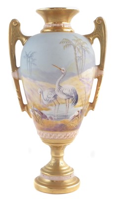 Lot 249 - Royal Worcester vase signed G. Johnson