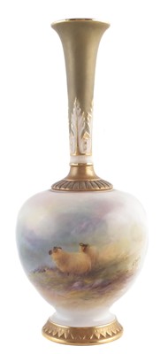 Lot 257 - Royal Worcester vase signed H.Davies