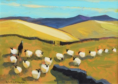 Lot 367 - David Alderman, "On The High Moor", acrylic.