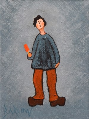 Lot 355 - Albert Barlow, "The Ice Lolly", acrylic.