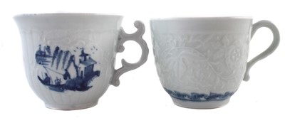 Lot 217 - Two Worcester moulded coffee cups circa 1760