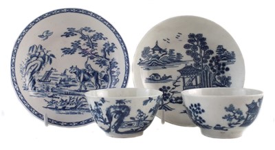 Lot 207 - Derby saucer circa 1765, also a Worcester teabowl and teabowl and saucer