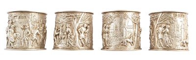 Lot 3 - Boxed set of 4 silver napkin rings