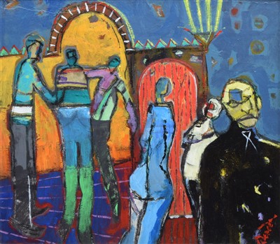 Lot 342 - Mike Weeden, "The Doorman", oil.