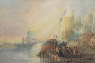 Lot 467 - W.G. Herdman, "Morning - Conway", watercolour.