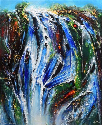 Lot 359 - David Wilde, "High Summer, Swallow Falls", acrylic.