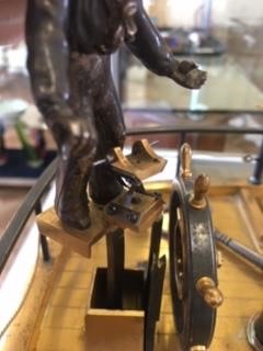 Lot 292 - Late 19th century French gilt brass and steel novelty 'quarterdeck' mantel clock