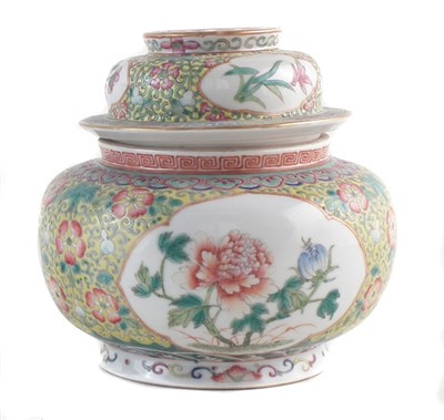Lot 266 - Early 20th century Chinese jar and cover.