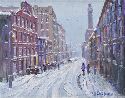 Lot 377 - Reg Gardner, "Hulme Street, Manchester", oil.