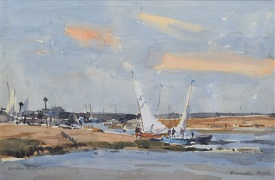 Lot 505 - Gordon Radford, "Brancaster, Norfolk", watercolour.