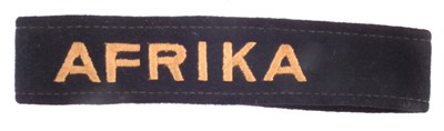 Lot 207 - German Luftwaffe 'Afrika' felt cuff title.