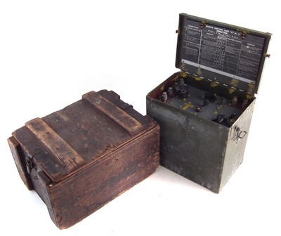 Lot 342 - Wireless remote control unit also a wood ammunition box.