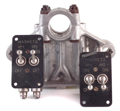 Lot 270 - Two 2 way magneto switches and one other aircraft engine part
