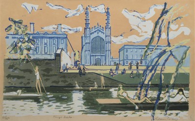 Lot 308 - Edwin La Dell, "King's Backs", signed lithograph.