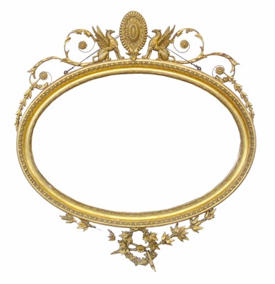 Lot 633 - Regency design oval wall mirror.