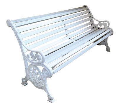 Lot 551 - Late 19th century cast iron garden seat.