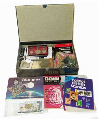 Lot 28 - Quantity of assorted coinage and silver football medallions.