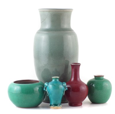 Lot 268 - Five Chinese monochrome vases