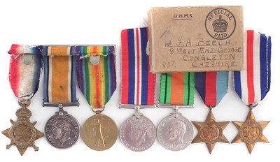 Lot 308 - Father and Son medal set J.A Beech and F. Beech
