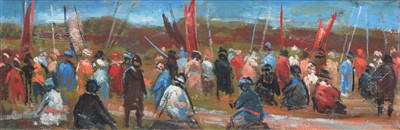 Lot 334 - Andrew Vicari, "Whitsun Watchers", oil.