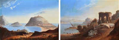 Lot 451 - Jane Darmer, Pair of Italian coastal views, oil (2).